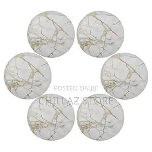 2 Sided 6PC Marble Design Round Placemats Dining Table Mats