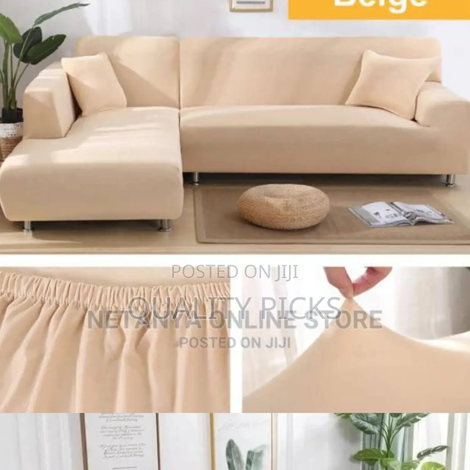 Elastic L Shaped Sofa Cover