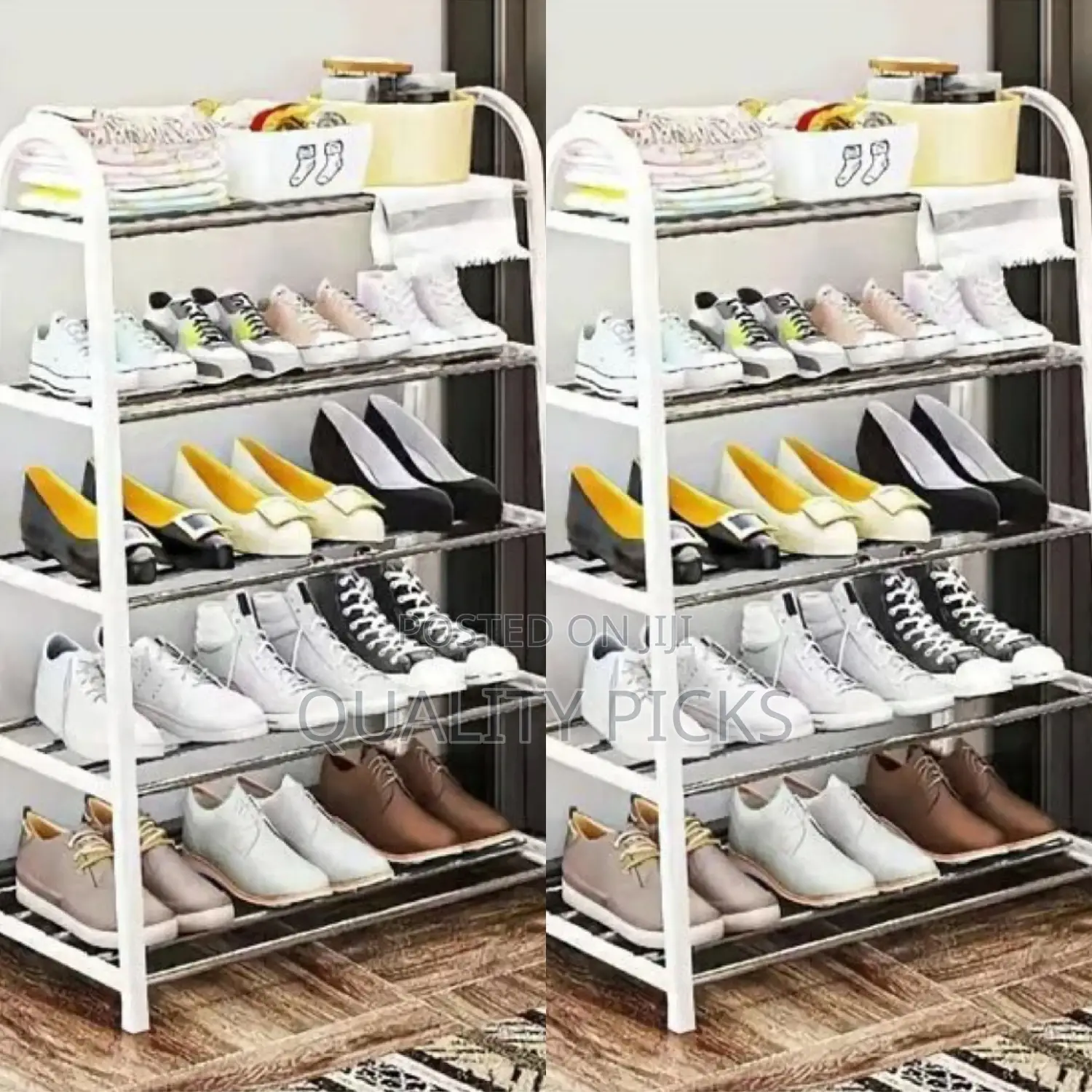 5 Layer Metallic Shoe Rack