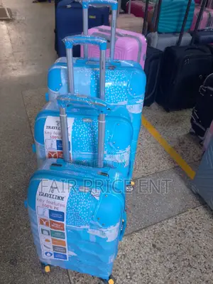 Original Noble Plastic Suitcases. Full Set 3pcs.( Blue)