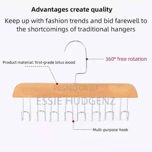 Wooden Plank 8 Hooks Hanger