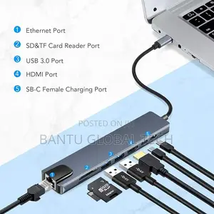 Type C 8 in 1 Hub