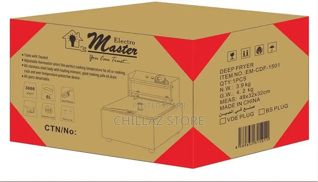 Electro Master 6L Commercial Single Deep Fryer