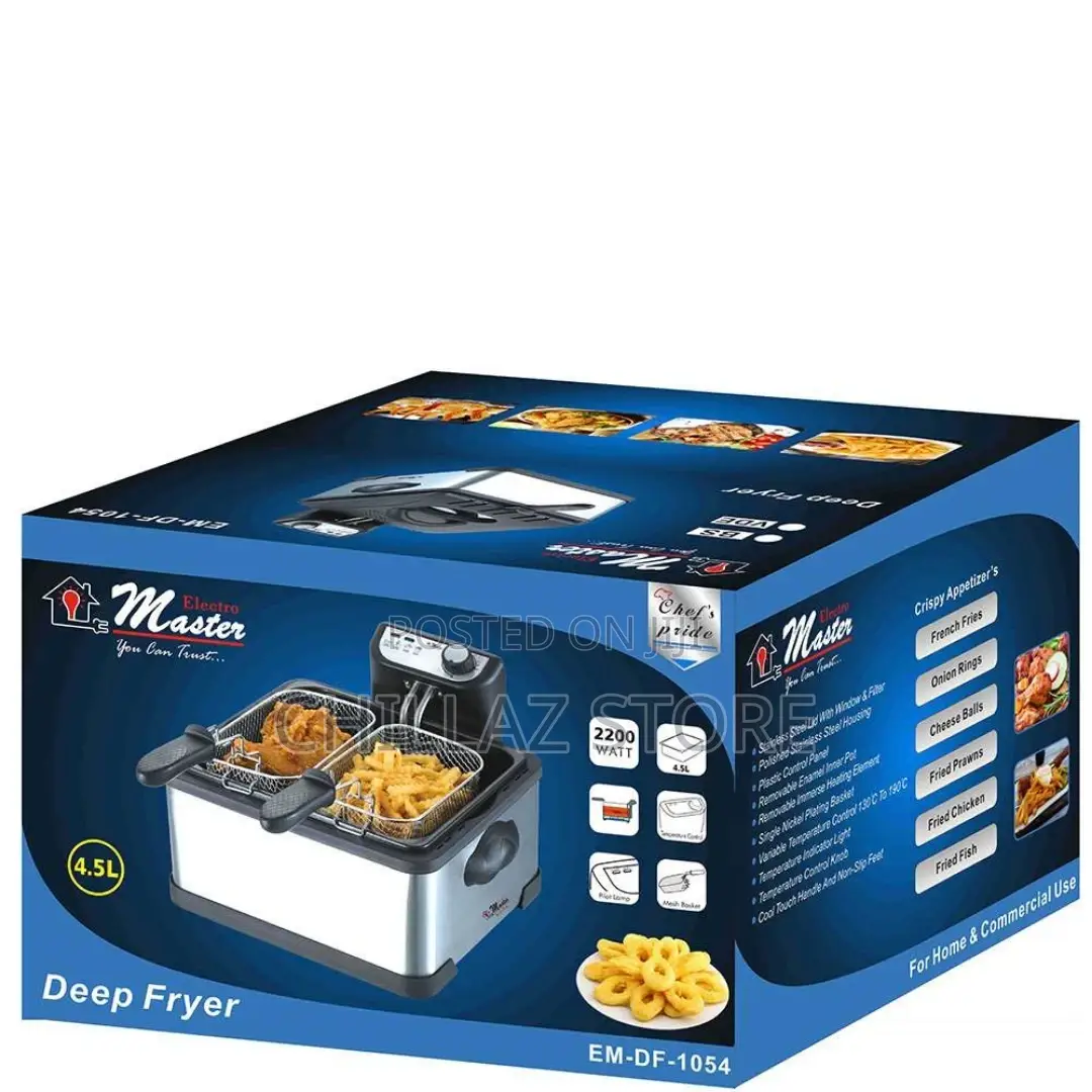 Electro Master EM-DF1054 Deep Fryer 4 Litres – Silver, Black