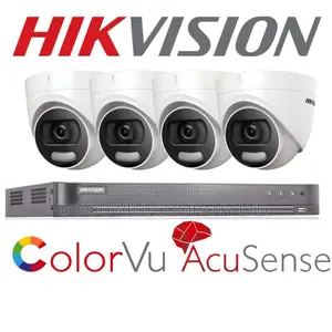Color Vu CCTV Camera 4 Channel Kit Lininum 24 Hours Color