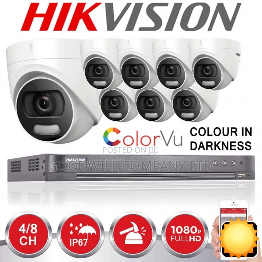 8 Channel Color Vu CCTV Camera Kit 24 Hours Full Color