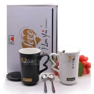 Breakfast Tea Cups Gift Set, 2pcs – White, Black