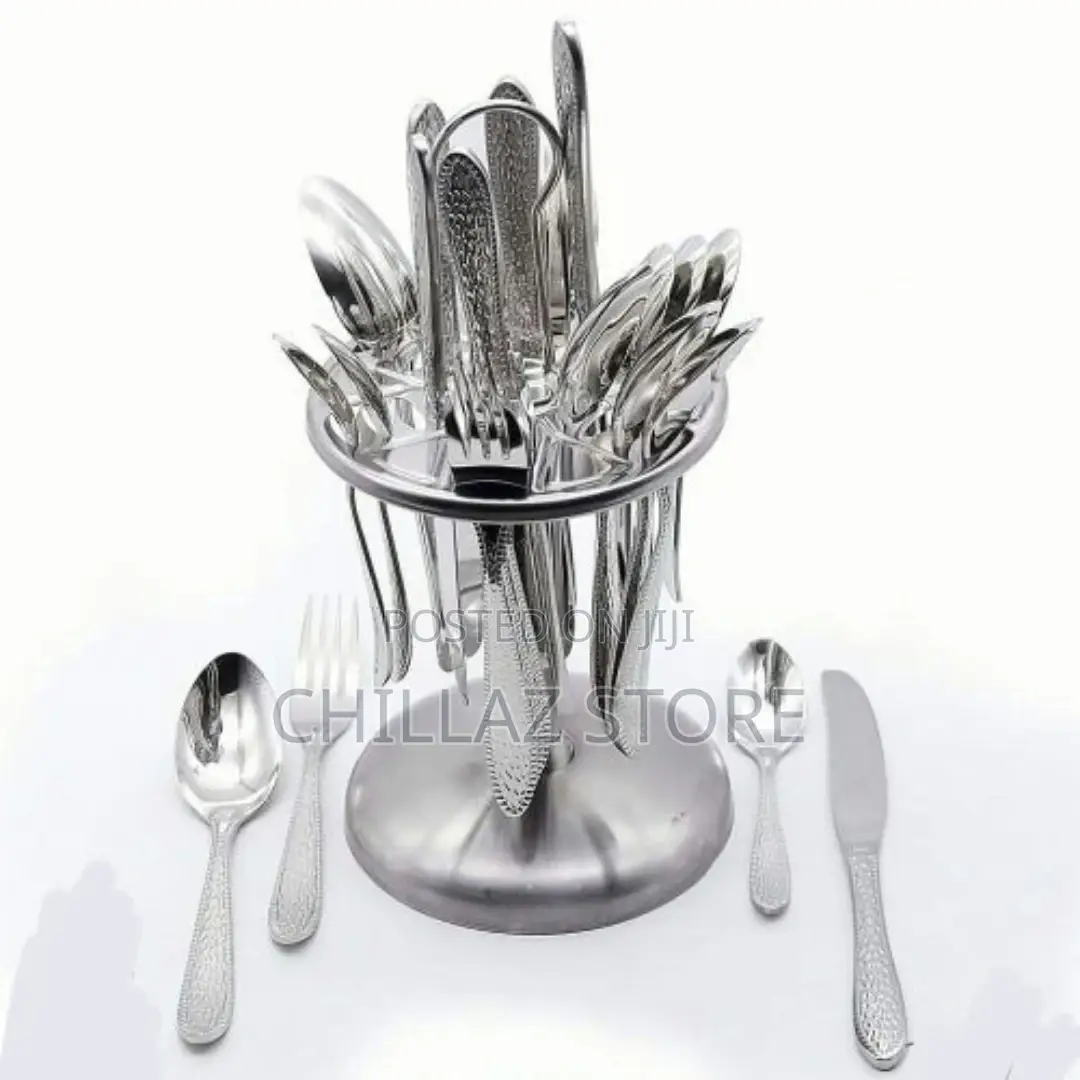 24 PCS Plain Dinner Cutlery (Forks, Spoons Knives