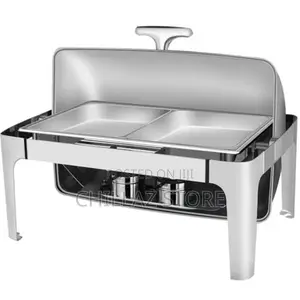 Roll Top Chafing Dish Glass Lid Buffet Food Warmers