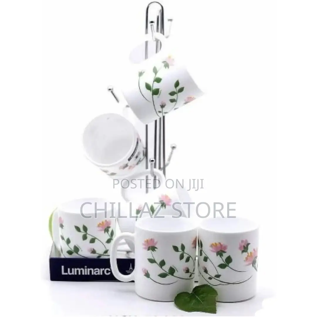 Luminarc Flowered Tea Coffee Mug Cups