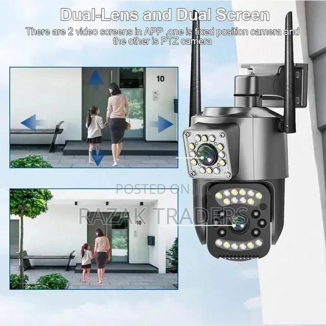 4G Simcard Smart IP Dual Lens 4MP Security Camera