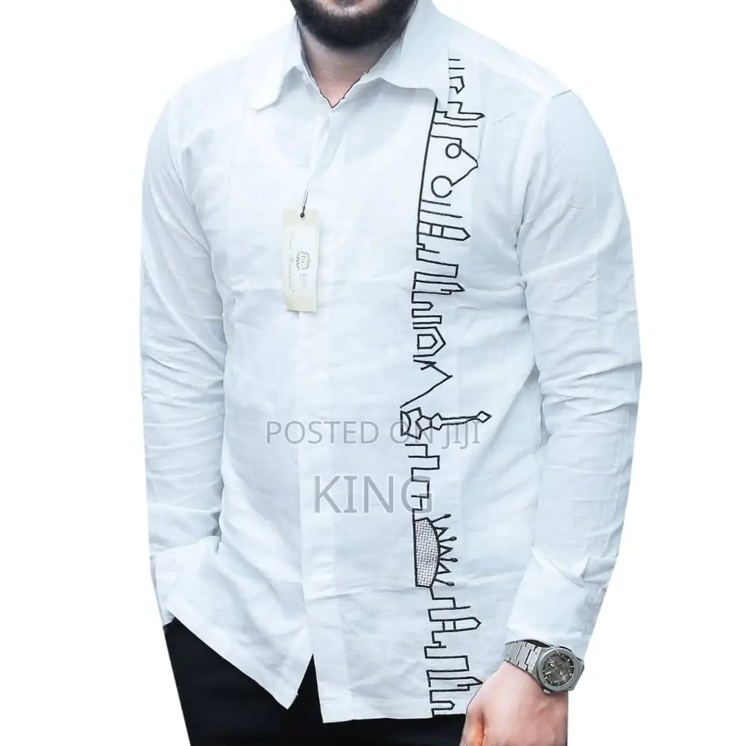 Afro Kaftan White Kitengi Shirt