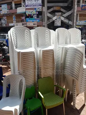 Green And White Plastic Chairs