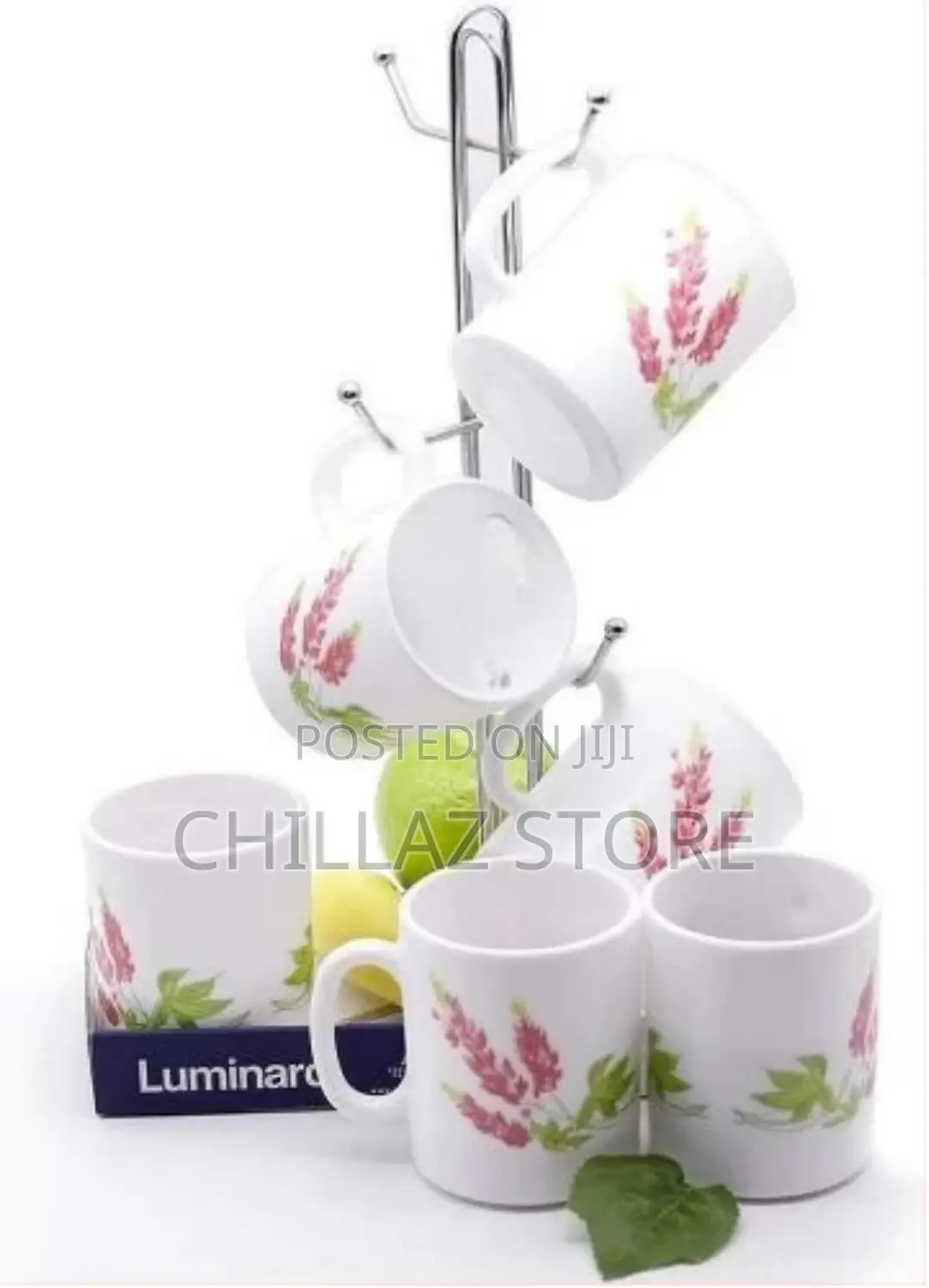 Luminarc 6 Pieces of Luminarc Pink Flowertea Coffee Mug Cups