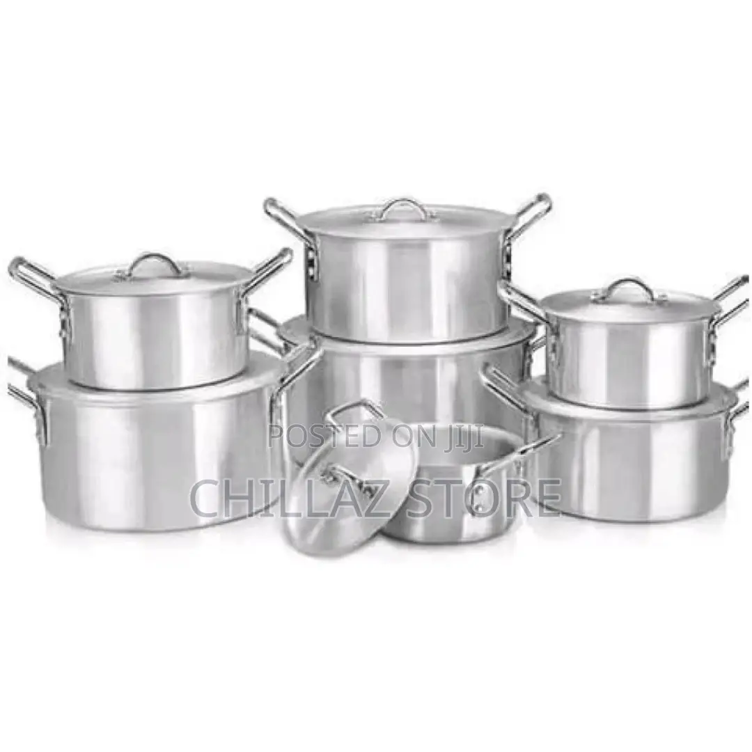 7 Pack of Cooking Pots – Silver
