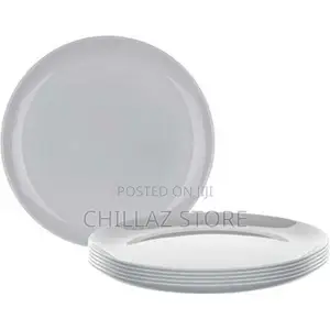 6picsluminarc Round Plain Design Dinner Plates –