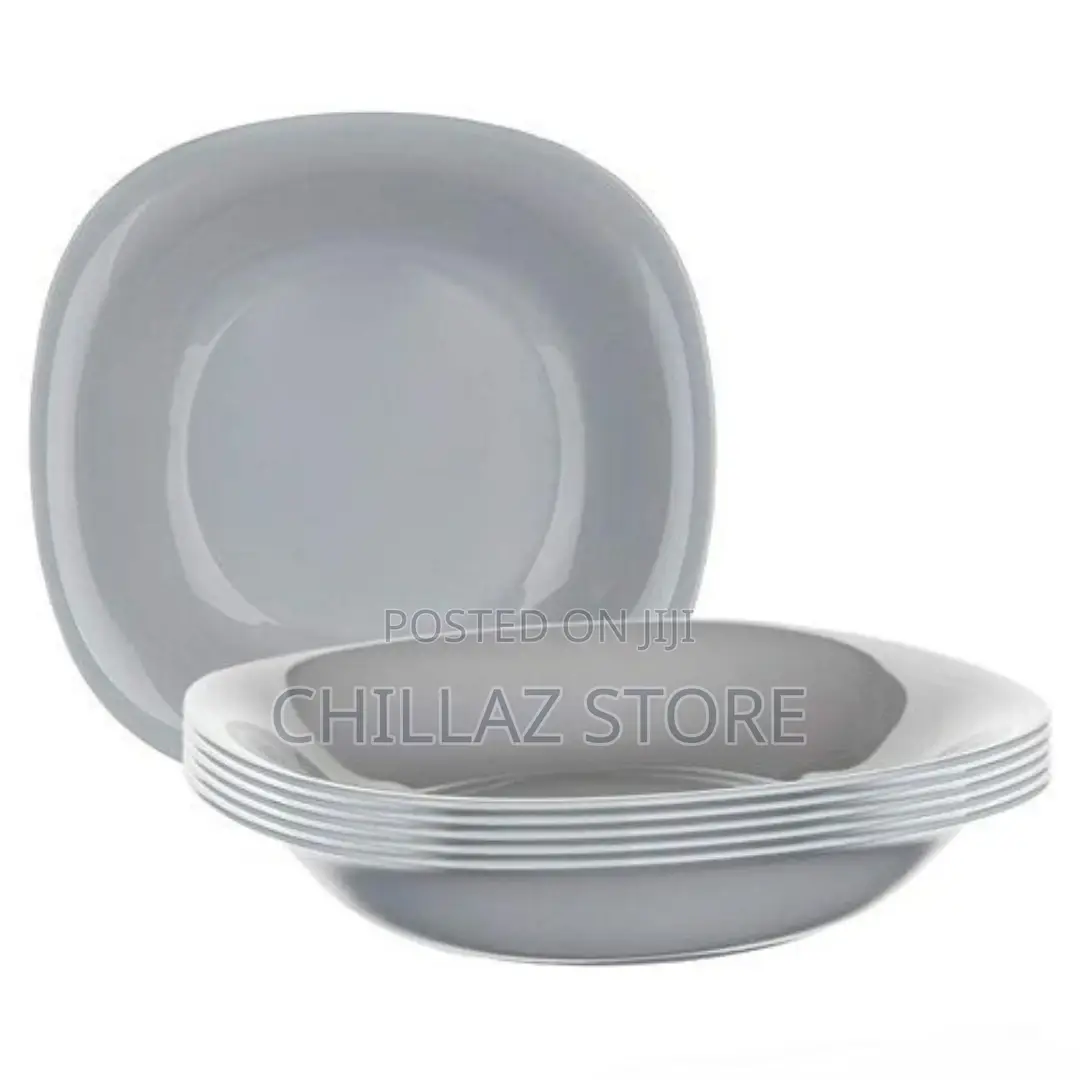 6 Pieces of Luminarc Square Plain Bowl Soup Plates
