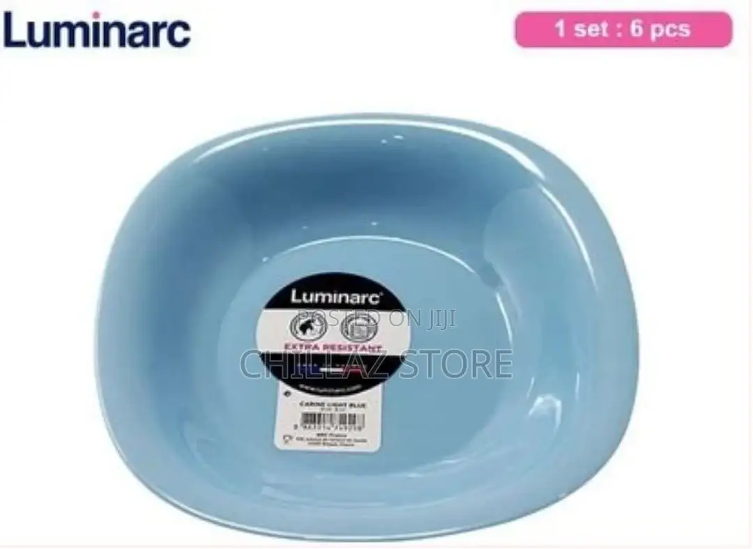6 Pieces of Luminarc Square Plain Bowl Soup Plates
