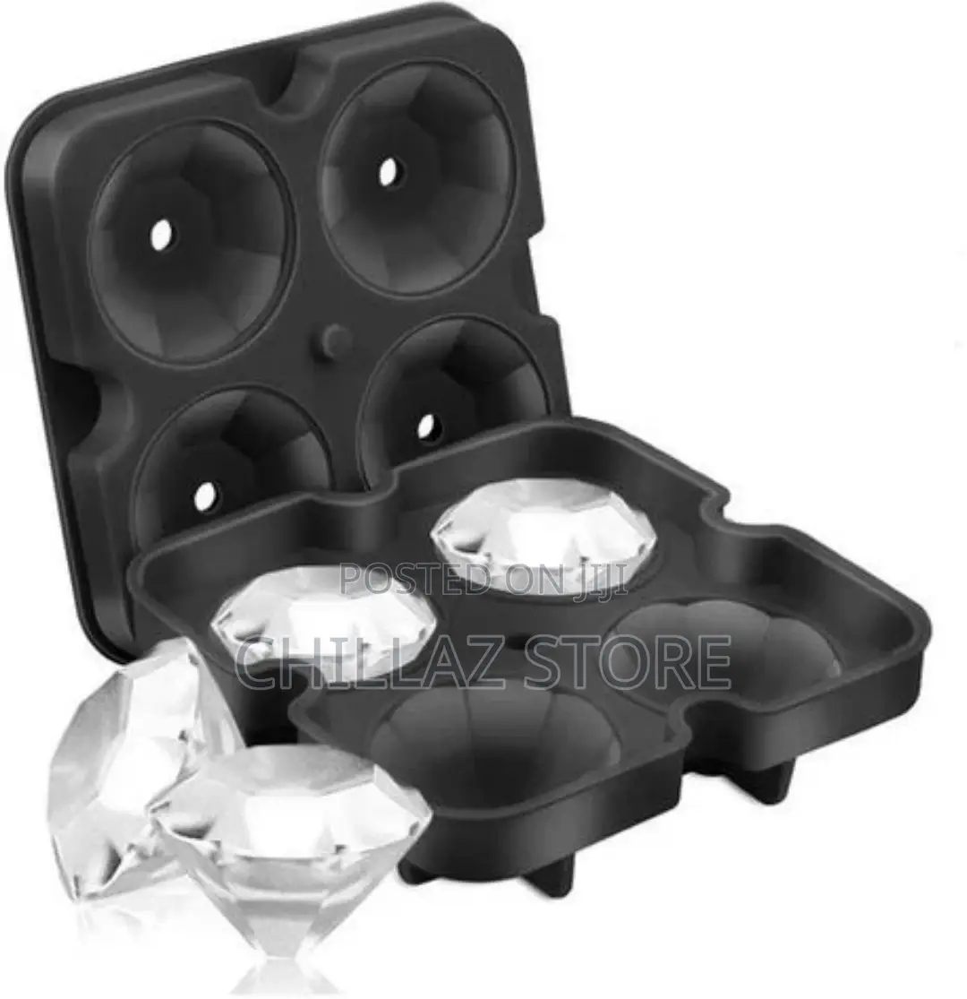 Silicone 4 PC Diamond Ice Cube Mould Tray