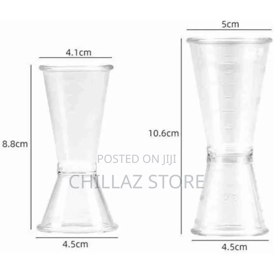2 Pc 20cc Double Acrylic Jigger Cocktail Shot