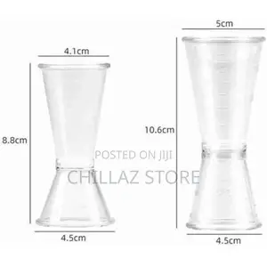 2 Pc 20cc Double Acrylic Jigger Cocktail Shot