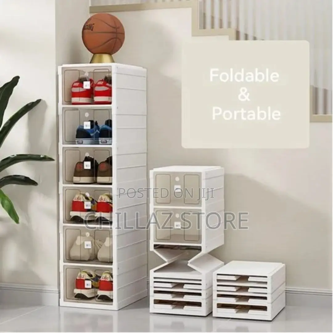 6 Tier Foldable Plastic Shoe Rack Storage Organizer –