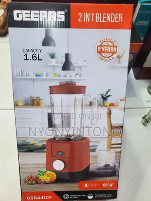 Geepas 2-in-1 Blender- GSB44107/ 650 W, Powerful Motor