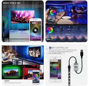 Usb Led Strip Light Wireless Bluetooth Control Light 5m
