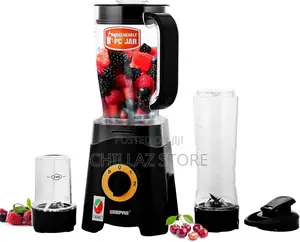 Geepas 3 in 1 Blender, Unbreakable Jar Smoothie Blender
