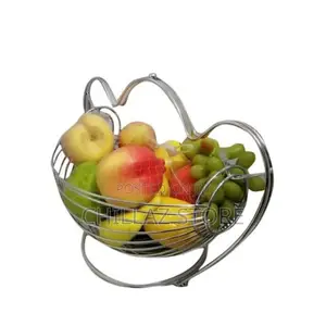 Metallic Fruit Storage Hanging Basket Holder Rack-