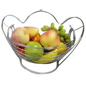 Metallic Fruit Storage Hanging Basket Holder Rack-