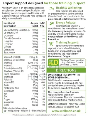 Vitabiotics Wellman Sport Vitamin Tablets