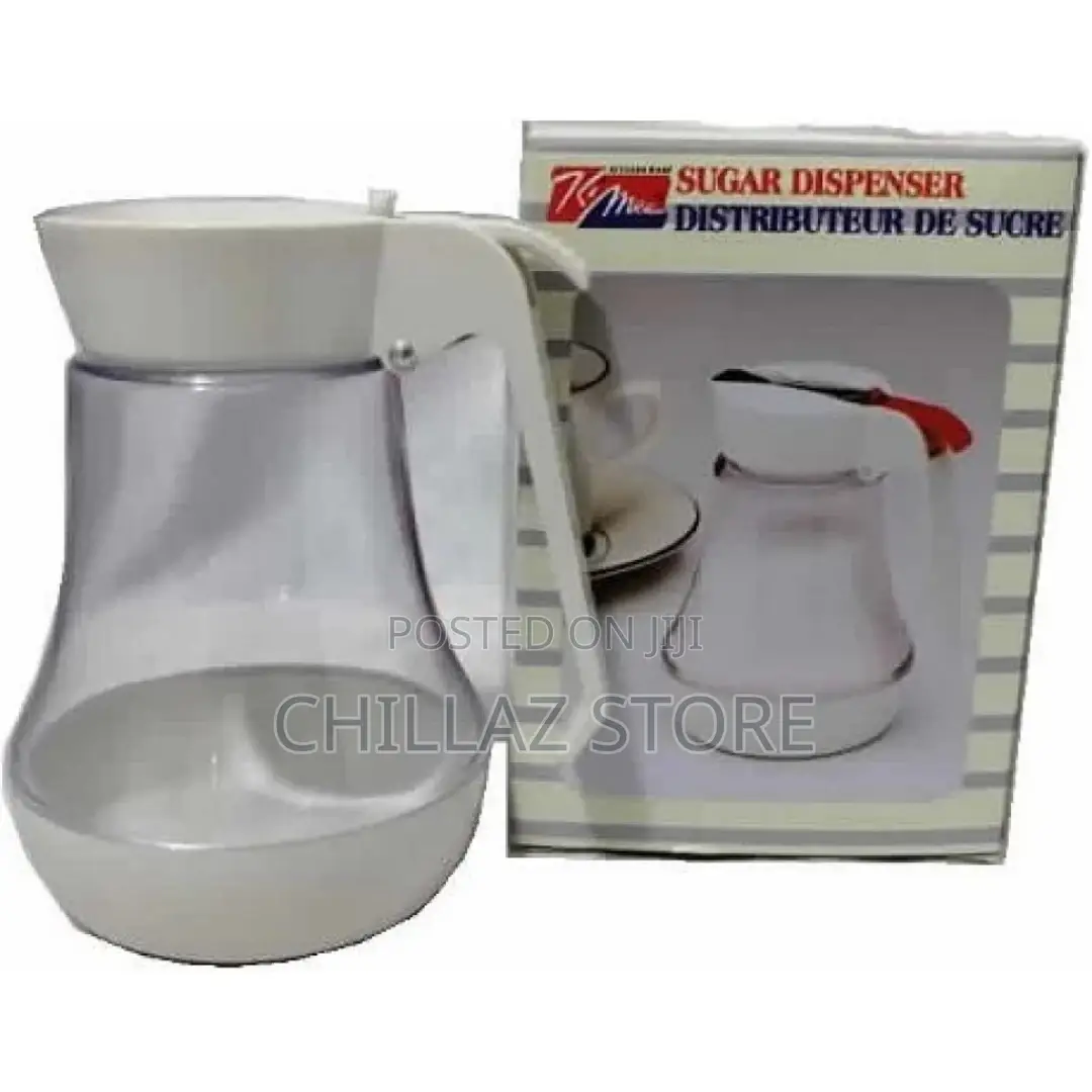 Plastic Sugar Dispenser Storage Jar- White