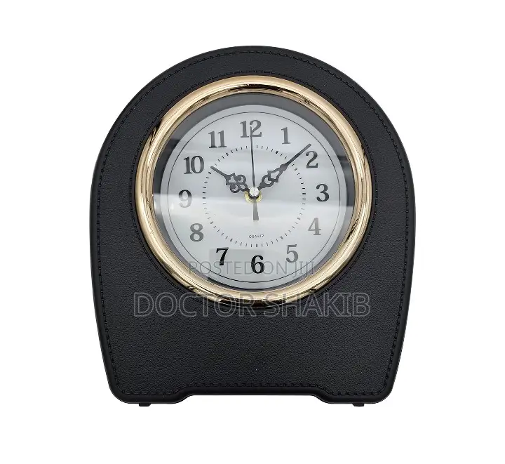 Indoor Leather Living Room Desktop Table Clock