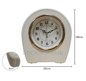 Indoor Leather Living Room Desktop Table Clock