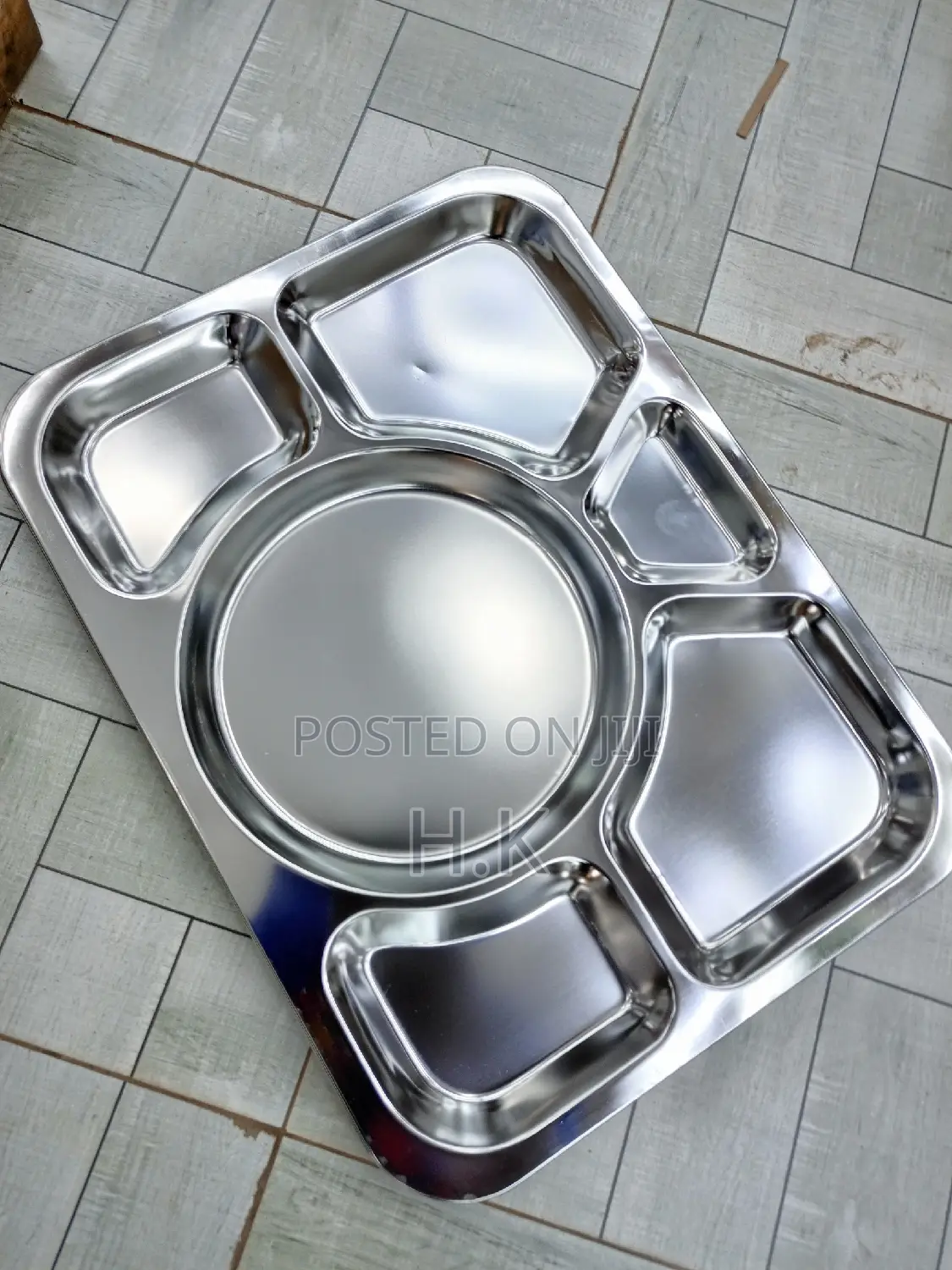 (3 Pieces) 6partitions Stainless Steel Plates