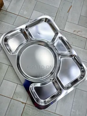 (3 Pieces) 6partitions Stainless Steel Plates