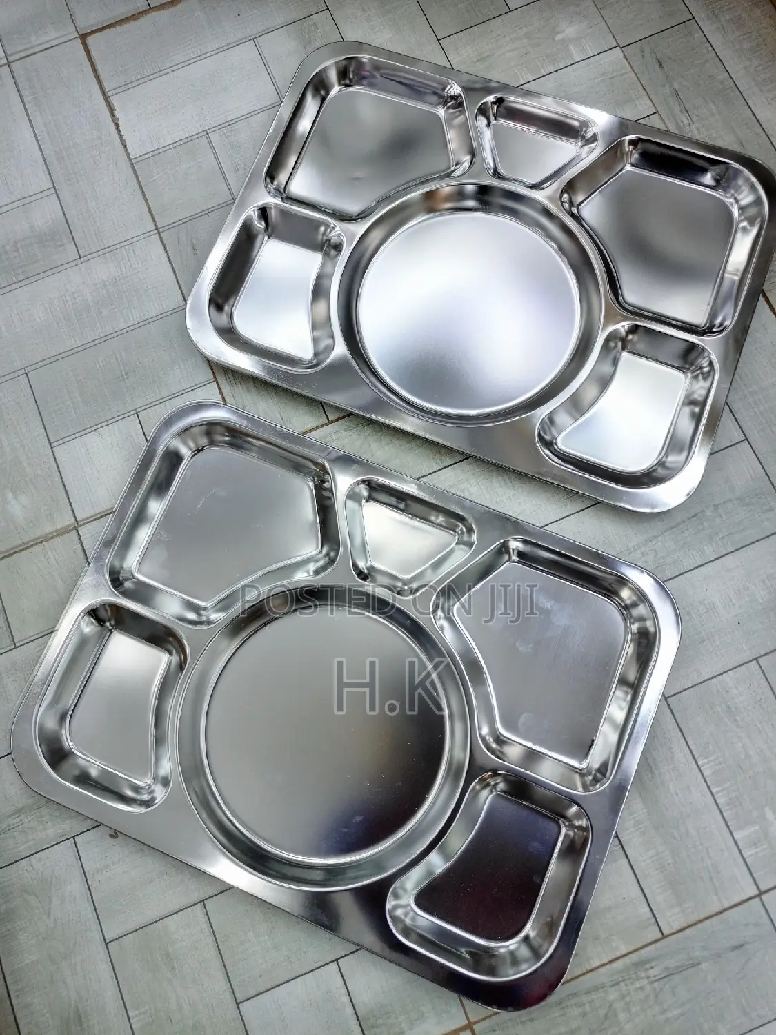 (3 Pieces) 6partitions Stainless Steel Plates