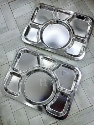 (3 Pieces) 6partitions Stainless Steel Plates