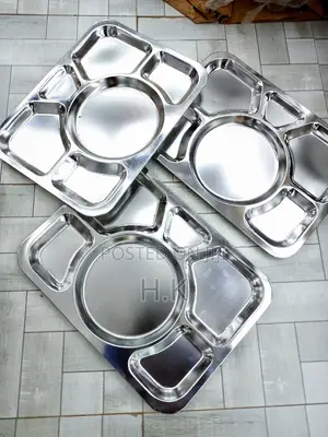 (3 Pieces) 6partitions Stainless Steel Plates