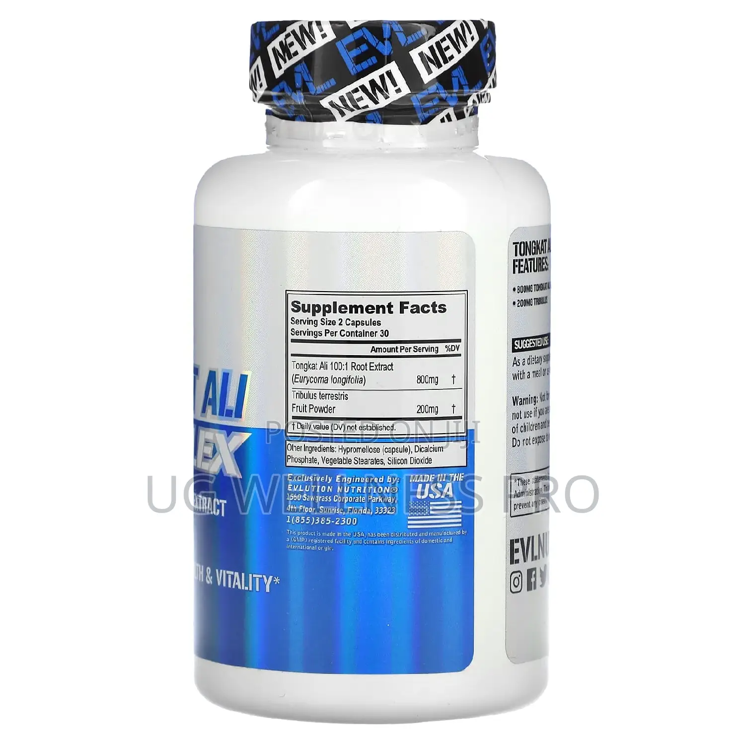 Evlution Nutrition, Tongkat Ali Complex, 800mg, 60 Veg Caps