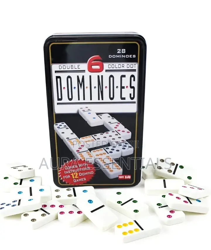 Double 6 Color Dot Dominoes Game Set
