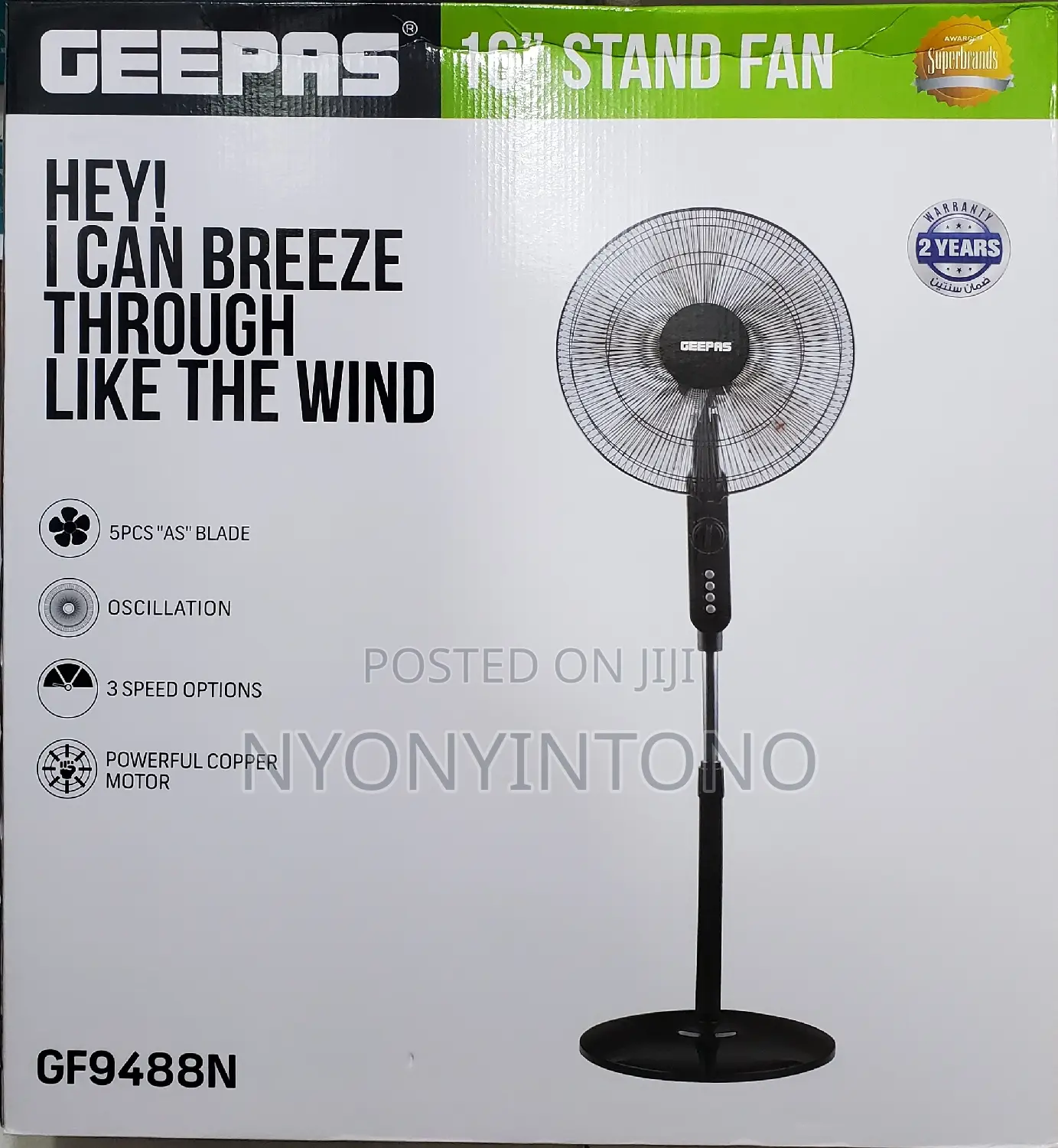 Geepas Very Strong and Durable Stand Fan