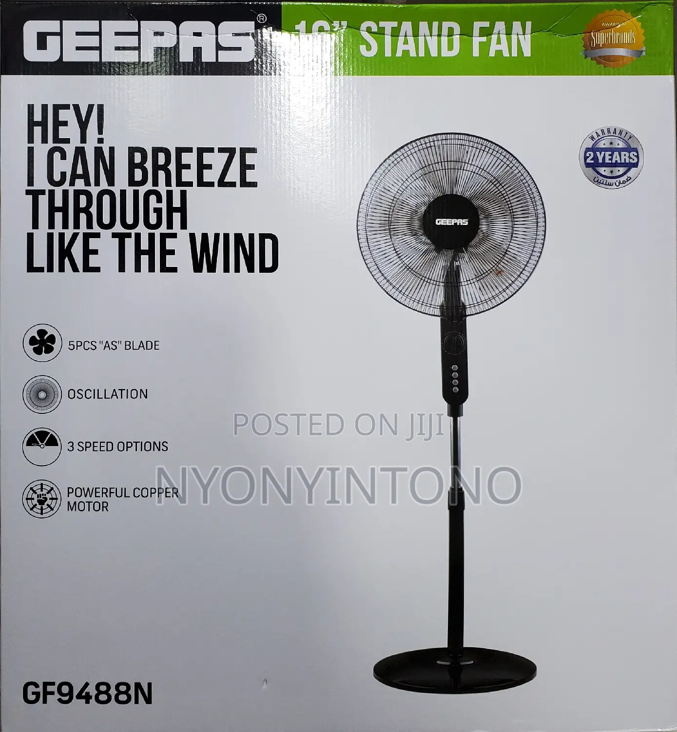 Geepas Very Strong and Durable Stand Fan