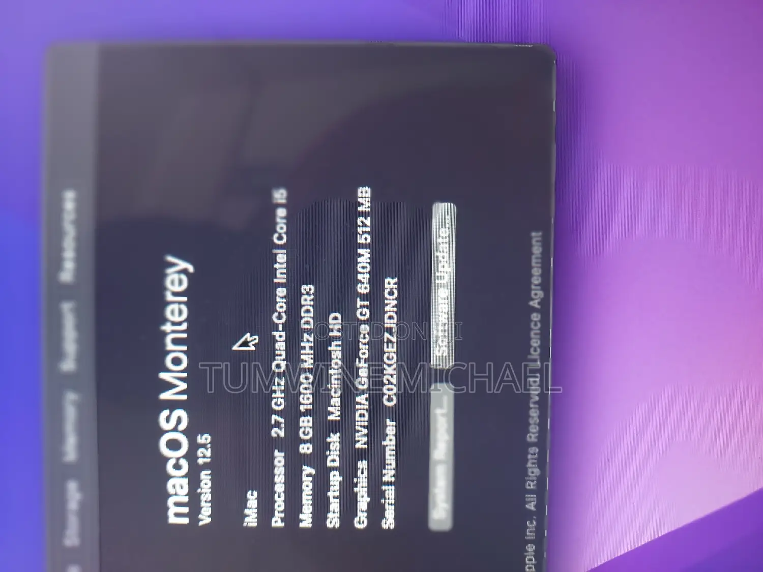 Desktop Computer Apple iMac Pro 8GB Intel Core I5 SSD 512GB