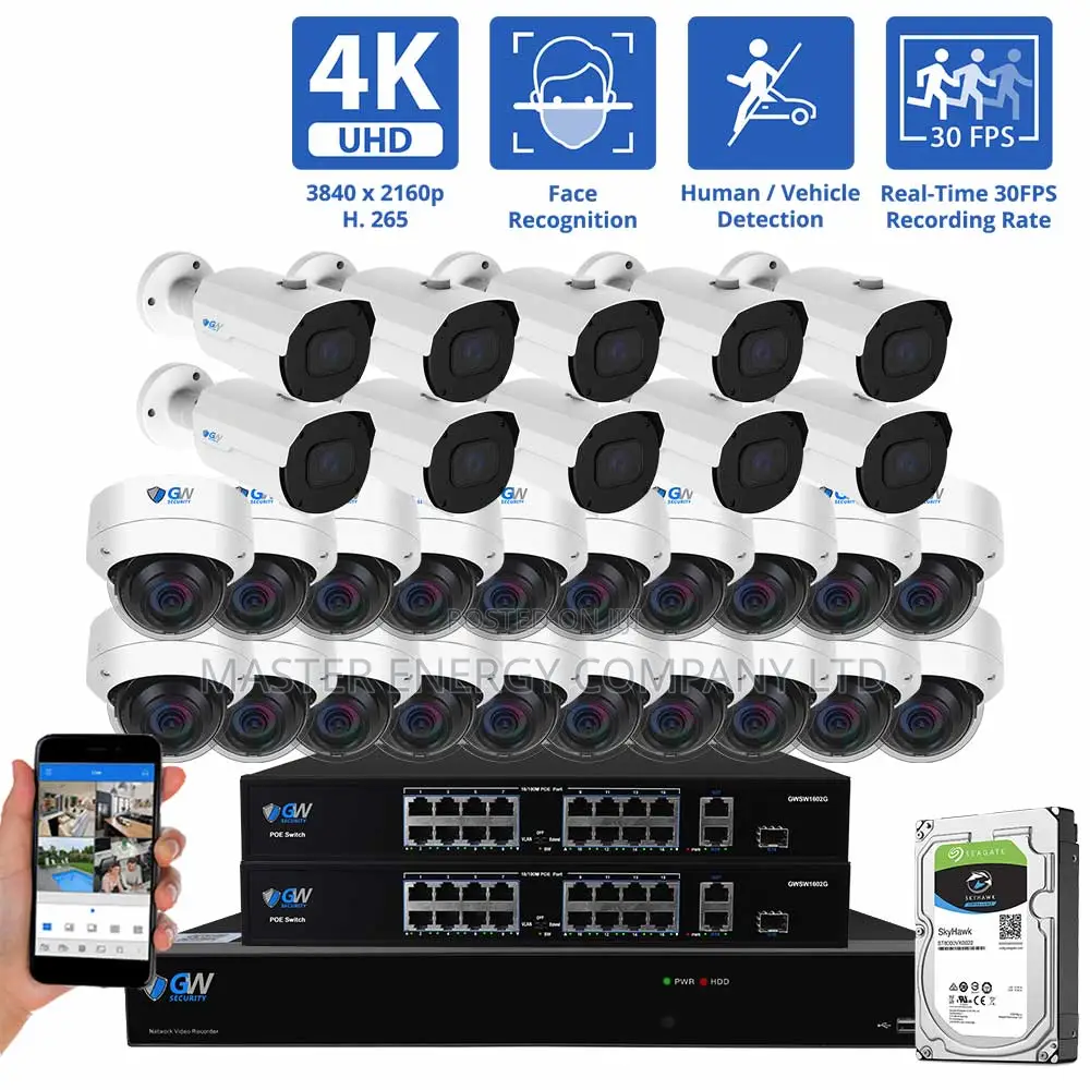 24 Channel 2mp IP Cameras Full Kit