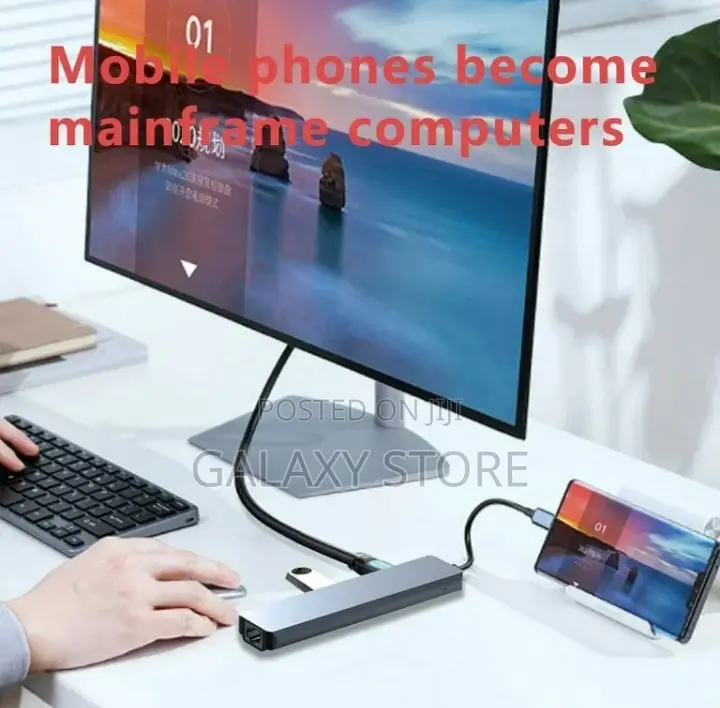 8in1 Typec Adapter Hdmi Docking Usb-C Hub Rj45 Ethernet