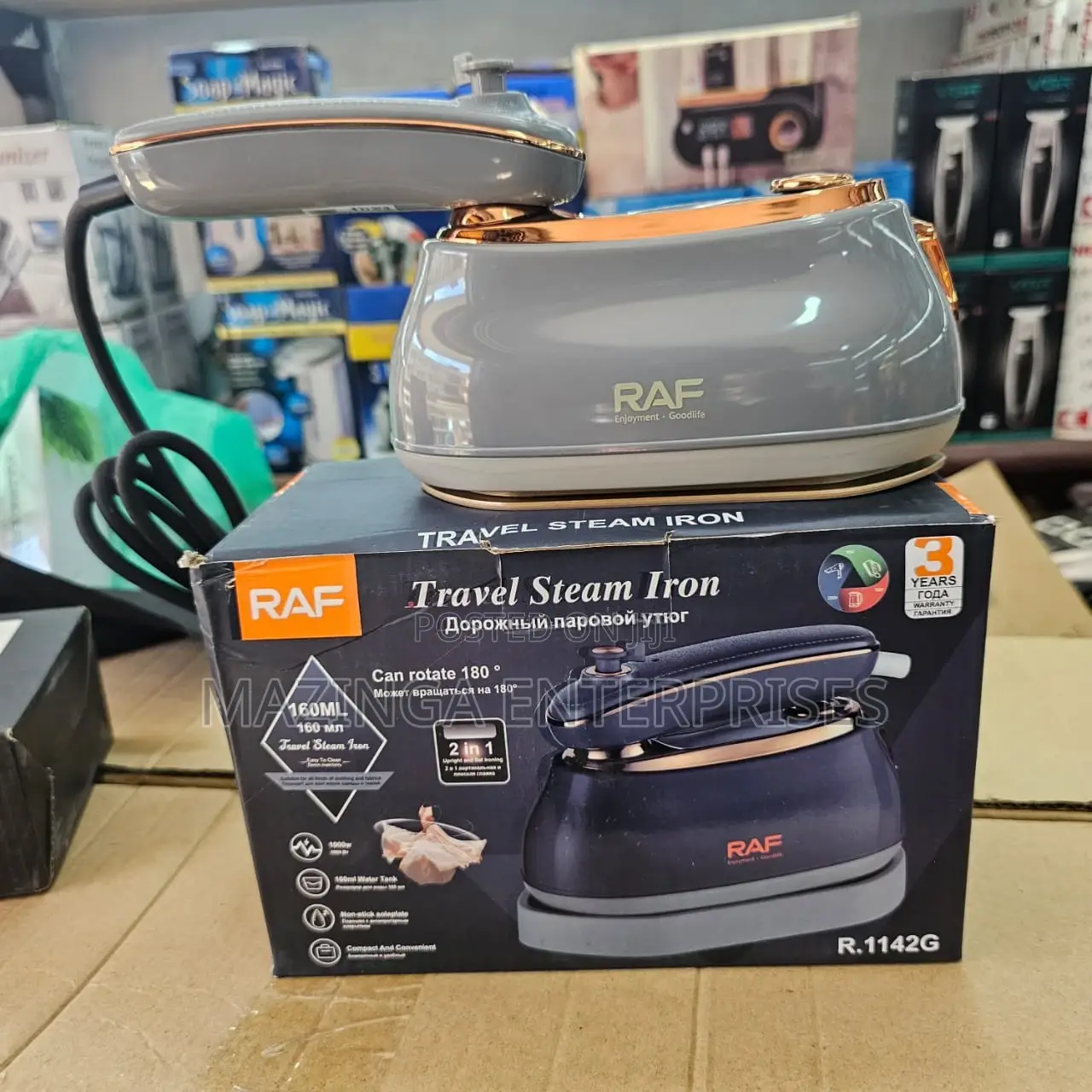 2in1 RAF Travel Steam Iron