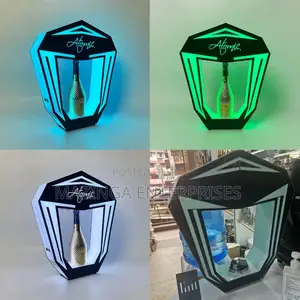 Bar Acrylic Wine, Whisky Bottle Holder With VIP Tray Lights