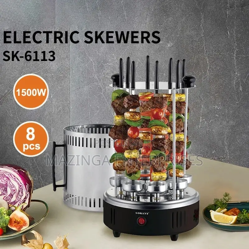 Household Rotating Electric Skewer Barbecue Grill Stove
